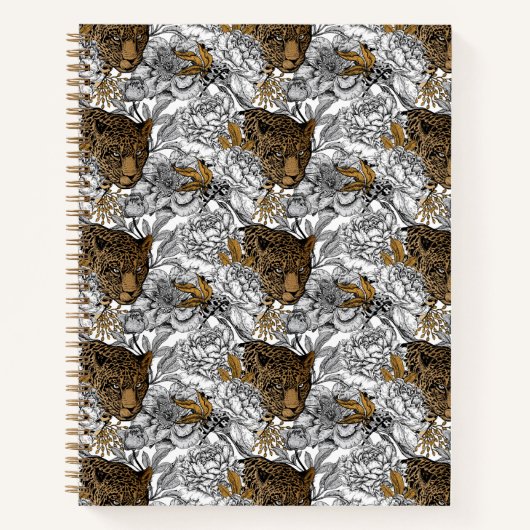 Muster Leopard & Peonies Notizblock (Vorderseite)