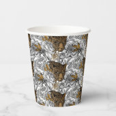 Muster Leopard & Peonies Pappbecher (Rückseite)