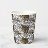 Muster Leopard & Peonies Pappbecher (Links)