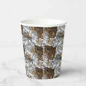 Muster Leopard & Peonies Pappbecher (Rechts)