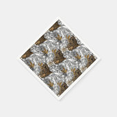 Muster Leopard & Peonies Serviette (Ecke)
