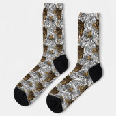 Muster Leopard & Peonies Socken (Linkes Detail)