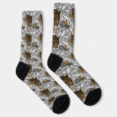 Muster Leopard & Peonies Socken (Rechts)