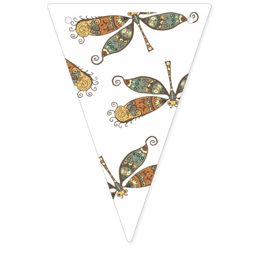 Muster-Libellenhintergrund Wimpelkette (Erste Fahne)