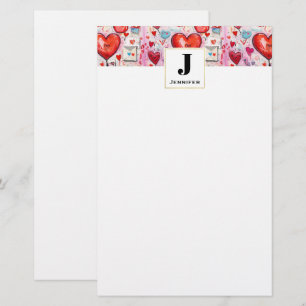 Muster-Liebe für Muster-Herz und -Buchstaben Briefpapier