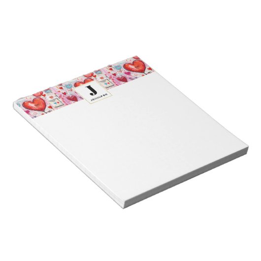 Muster-Liebe für Muster-Herz und -Buchstaben Notizblock (angewinkelt)