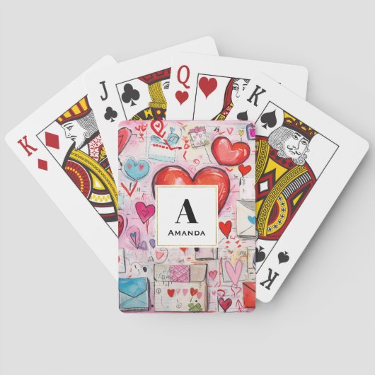 Muster-Liebe für Muster-Herz und -Buchstaben Spielkarten (Rückseite)