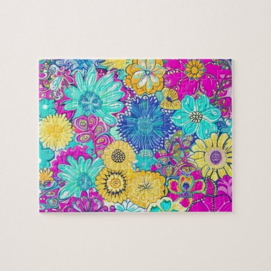 Muster lila, blau und gelb puzzle (Horizontal)