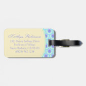 Muster lila blaue Gepäckmarke Gepäckanhänger (Rückseite horizontal)