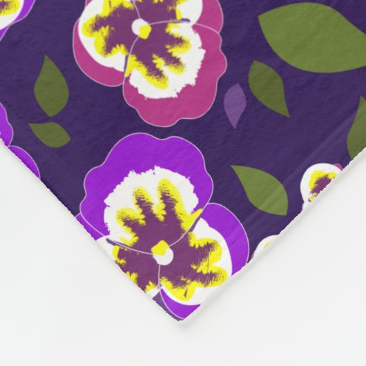 Muster Lila Monogramm für Girly Floral Stiefmütter Fleecedecke (Ecke)