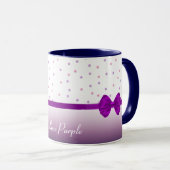 Muster Lila Polka Ribbon Kaffee Tasse (VorderseiteRechts)