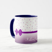 Muster Lila Polka Ribbon Kaffee Tasse (Vorderseite Links)