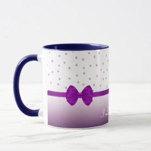 Muster Lila Tupfenband Kaffeetasse
