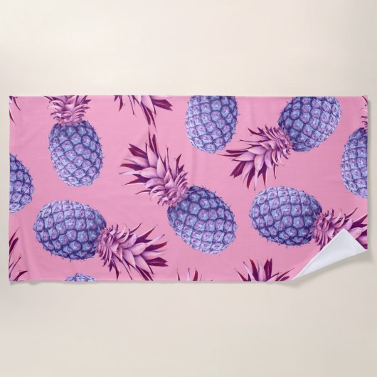 Muster Lilac & Pink Pineapples Strandtuch (Vorderseite)