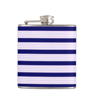 Muster Lilac und weiße Streifen mit marineblau Flachmann