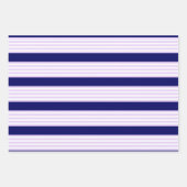 Muster Lilac und weiße Streifen mit marineblau Geschenkpapier Set (Vorderseite)