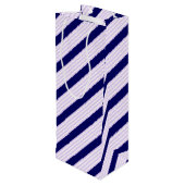 Muster Lilac und weiße Streifen mit marineblau Geschenktüte Für Weinflaschen (Rückseite Schrägansicht)