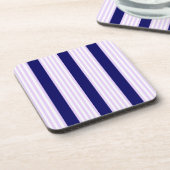 Muster Lilac und weiße Streifen mit marineblau Getränkeuntersetzer (Linke Seite)