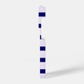 Muster Lilac und weiße Streifen mit marineblau iPhone Hülle (Linke Seite)
