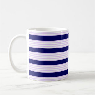 Muster Lilac und weiße Streifen mit marineblau Kaffeetasse