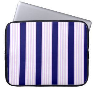 Muster Lilac und weiße Streifen mit marineblau Laptopschutzhülle