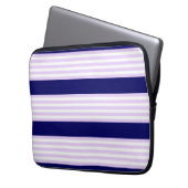 Muster Lilac und weiße Streifen mit marineblau Laptopschutzhülle (Vorderseite Links)
