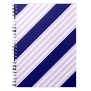 Muster Lilac und weiße Streifen mit marineblau Notizblock