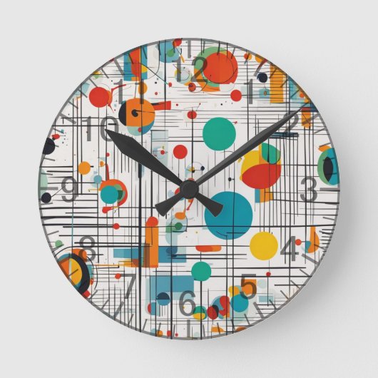Muster, Linien, Formen Runde Wanduhr (Vorderseite)