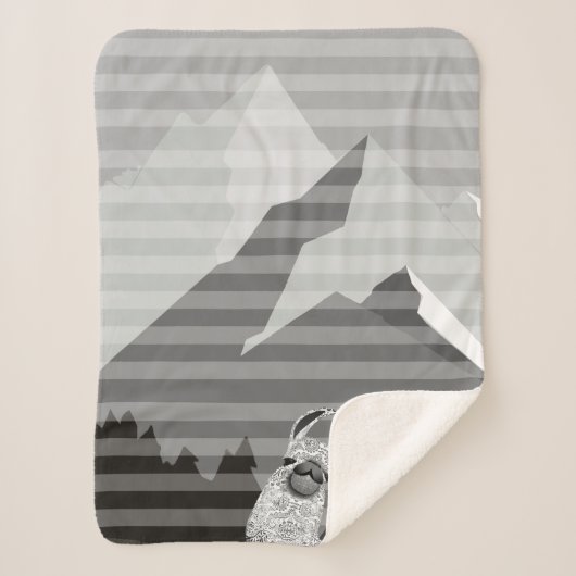 Muster Llama Stripe Mountains Sherpadecke (Vorderseite)