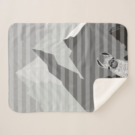 Muster Llama Stripe Mountains Sherpadecke (Vorderseite (Horizontal))
