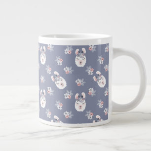 Muster Llamas & Blume Jumbo-Tasse