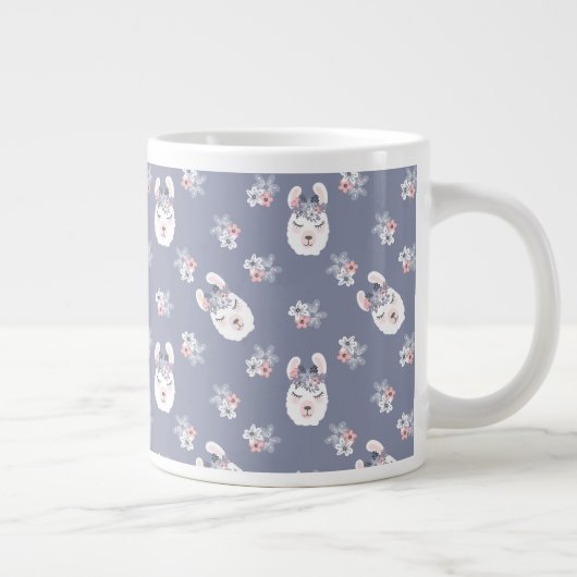 Muster Llamas & Blume Jumbo-Tasse (Rechts)