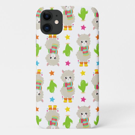 Muster Llamas, Niedlich Llamas, Alpacas, Kakteen Case-Mate iPhone Hülle (Rückseite)