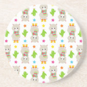 Muster Llamas, Niedlich Llamas, Alpacas, Kakteen Getränkeuntersetzer (Vorne)