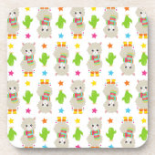 Muster Llamas, Niedlich Llamas, Alpacas, Kakteen Getränkeuntersetzer (Vorderseite)