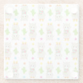 Muster Llamas, Niedlich Llamas, Alpacas, Kakteen Glasuntersetzer (Rückseite)