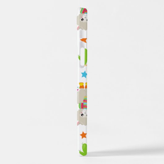 Muster Llamas, Niedlich Llamas, Alpacas, Kakteen iPhone Hülle (Linke Seite)