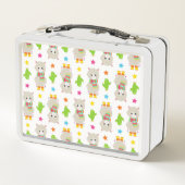 Muster Llamas, Niedlich Llamas, Alpacas, Kakteen Metall Brotdose (Rückseite)