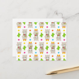 Muster Llamas, Niedlich Llamas, Alpacas, Kakteen Postkarte