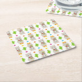 Muster Llamas, Niedlich Llamas, Alpacas, Kakteen Rechteckiger Pappuntersetzer (angewinkelt)