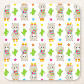 Muster Llamas, Niedlich Llamas, Alpacas, Kakteen Rechteckiger Pappuntersetzer (Vorderseite)