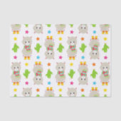 Muster Llamas, Niedlich Llamas, Alpacas, Kakteen Seidenpapier (Vorderseite)