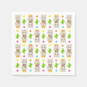 Muster Llamas, Niedlich Llamas, Alpacas, Kakteen Serviette (Vorderseite)