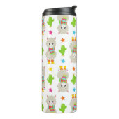 Muster Llamas, Niedlich Llamas, Alpacas, Kakteen Thermosbecher (Nach links gedreht)