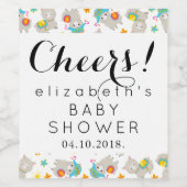 Muster Llamas, Niedliche Alpacas, Babydusche Weinetikett (Einzelnes Label)