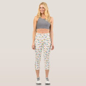 Muster Llamas, Niedliche Llamas, Alpacas, Blume Capri Leggings (Vorderseite)