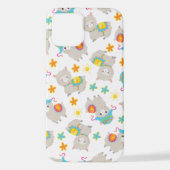 Muster Llamas, Niedliche Llamas, Alpacas, Blume iPhone Hülle (Rückseite)