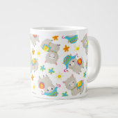 Muster Llamas, Niedliche Llamas, Alpacas, Blume Jumbo-Tasse (Vorderseite Rechts)