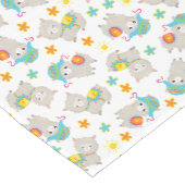 Muster Llamas, Niedliche Llamas, Alpacas, Blume Mittelgroßer Tischläufer (Ecke)