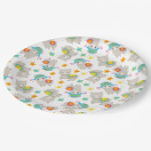 Muster Llamas, Niedliche Llamas, Alpacas, Blume Pappteller (Schrägansicht)